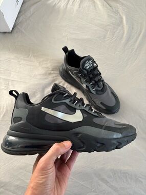 Nike Air Max 270 React WTR Black and Silver Sneakers